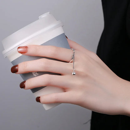 CZTICLE® Adjustable simple fashion chain tassel ring