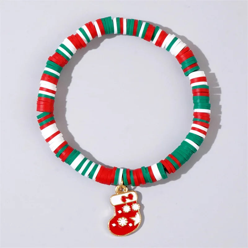 CZTICLE® Christmas polymer clay pendant bracelet party New Year holiday accessories