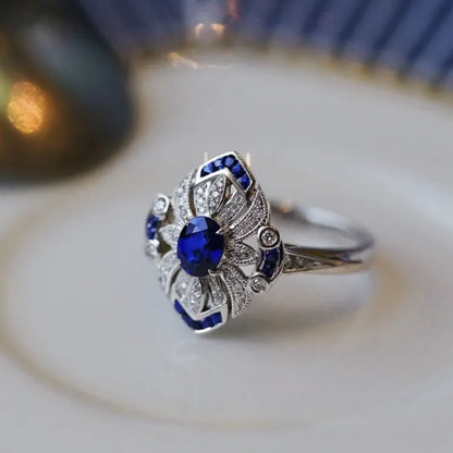 CZTICLE® Fashion classic luxury women's light blue sapphire ring