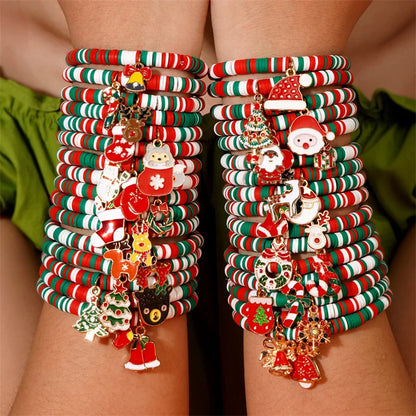 CZTICLE® Christmas polymer clay pendant bracelet party New Year holiday accessories